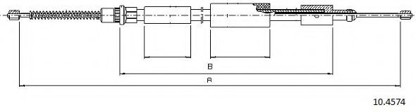 CABOR 10.4574 Cable, parking brake